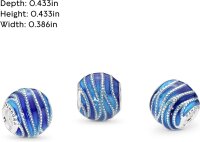 PANDORA Colours Charm aus blauem Murano-Glas, wellenförmig, Silber mit Federringverschluss