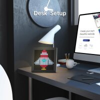 Divoom Pixoo 7,18" Digitaler Bilderrahmen 16x16 RGB-LED Pixel Art Kalenderuhr Bluetooth Smart-Uhr mit Social-Media-Benachrichtigung
