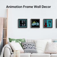 Divoom Pixoo 7,18" Digitaler Bilderrahmen 16x16 RGB-LED Pixel Art Kalenderuhr Bluetooth Smart-Uhr mit Social-Media-Benachrichtigung