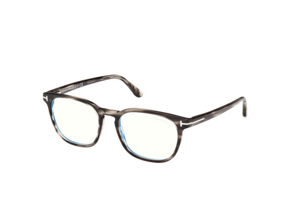 TOM FORD FT5868-B/V 020 Herrenbrille, quadratisch, grau, Acetat, Glasbreite 53 mm, Stegbreite 18 mm, Bügellänge 145 mm