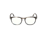 TOM FORD FT5868-B/V 020 Herrenbrille, quadratisch, grau, Acetat, Glasbreite 53 mm, Stegbreite 18 mm, Bügellänge 145 mm