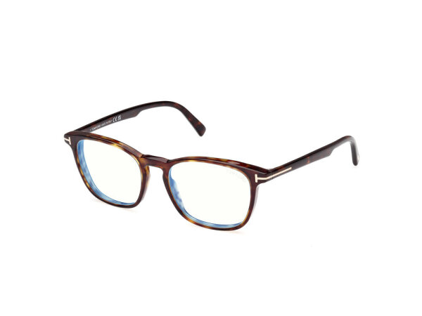 TOM FORD FT5960-B/V 052 Mens glasses, acetate, square, brown havana, 52 mm lens width, 18 mm bridge width, 145 mm temple length