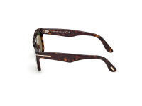 TOM FORD FT1284/S 52N Herren Sonnenbrille, Acetat, quadratisch, Havanna Grün, 55 mm Glasbreite, 18 mm Stegbreite, 145 mm Bügellänge