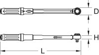 KS-Tools 516.6042 Torque Wrench Set 1/2" ERGOTORQUE Precision 40-200 Nm 30-150 Lbf-ft ​​for Car Tire Changes