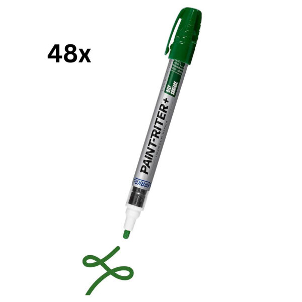 Markal Paint-Riter+ Ölfarbenmarker HP Grün 3 mm, 48 Stück, langlebig, deckend, vielseitig einsetzbar