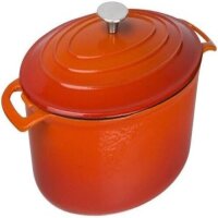 Vogue GH312 6-Liter Oval Gusseisen-Auflaufform, Orange...