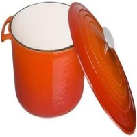 Vogue GH312 6-Liter Oval Gusseisen-Auflaufform, Orange & Creme, emailliert, induktionsgeeignet, 125x230x305 mm
