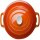 Vogue GH312 6-Liter Oval Gusseisen-Auflaufform, Orange & Creme, emailliert, induktionsgeeignet, 125x230x305 mm