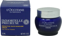 LOCCITANE Immortelle Precious Youth Anti-Aging Creme 50 ml mit Bio-Immortelleöl, Dreifache Faltenreduzierung, Hautpflege