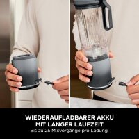 Ninja Blast Max Portable Blender 570 ml, Rechargeable, Leakproof, 3 Functions for Smoothies & Protein Shakes, Cool Grey