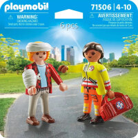 PLAYMOBIL 71506 DuoPack Sanitäter mit Patient, 6-teilig, für Kinder 4-10 Jahre, Kleinteile