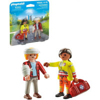 PLAYMOBIL 71506 DuoPack Sanitäter mit Patient, 6-teilig, für Kinder 4-10 Jahre, Kleinteile