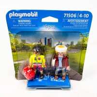PLAYMOBIL 71506 DuoPack Sanitäter mit Patient, 6-teilig, für Kinder 4-10 Jahre, Kleinteile