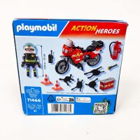 PLAYMOBIL 71466 Action Heroes Feuerwehr-Motorrad, 21-teilig, für Kinder 4-10 Jahre, schnelles Einsatzfahrzeug