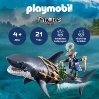PLAYMOBIL 71793 Pirates Giant Shark Adventure, 21 pieces, pirate figures, for ages 4-10