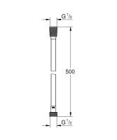 Grohe Relexaflex shower hose 500 mm chrome PROGRIP G 1/2 5 bar pressure resistant 500 N tensile strength