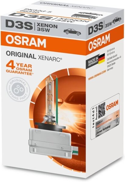 Osram XENARC D3S 66340 Xenon Lamp 35W, 3200 Lumen, 4300K, PK32d-5, 42V