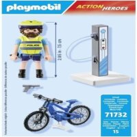Playmobil Action Heroes 71732 Fahrradpolizist mit Ladestation, 15 Teile, für Kinder 4-10 Jahre