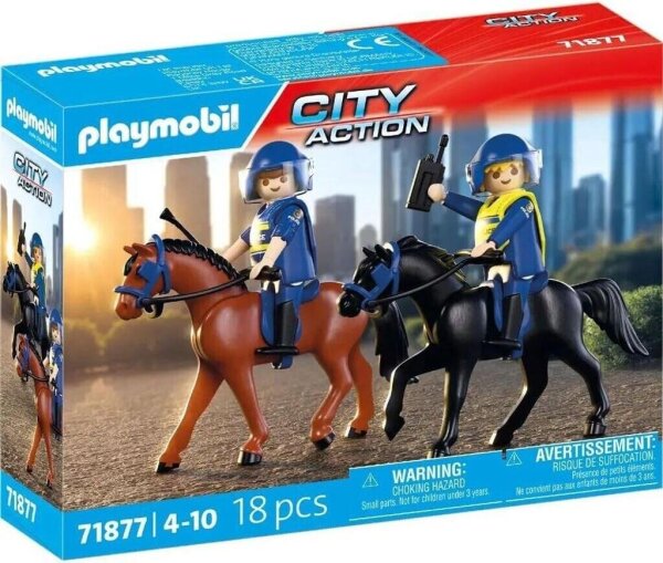 Playmobil City Action 71877 Polizeireiterstaffel mit 18 Teilen, für Kinder 4-10 Jahre