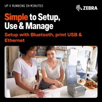 ZEBRA ZD621 Thermal Direct Shipping Label Printer 4" 203 dpi USB Serial Ethernet NFC for UPS USPS FedEx