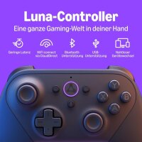 LUNA Funkfernbedienung Modell 156,4x107,6x58,5 mm, WLAN, Bluetooth, 12 Tasten, USB-C, 2 AA-Batterien, Schwarz
