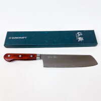 Suncraft Senzo AS-09 Nakiri Küchenmesser 18cm, Clad Stahl, präziser Gemüseschneider