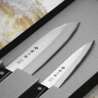 Tojiro Basic TBS-200 Küchenmesser Set 2-teilig VG-10 Stahl Universalmesser 13,5 cm Santoku 16,5 cm