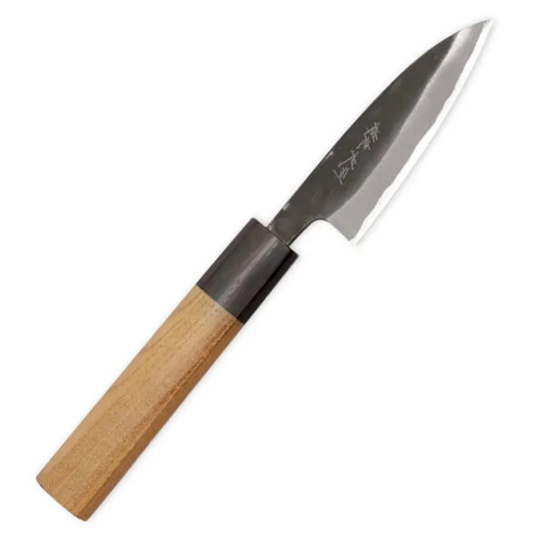 Takefu Aogami AS 90P G-4701 Schälmesser 10 cm, handgefertigt, Aogami Super Blue Stahl, 3-lagig, HRC 63±, Keyakiholzgriff