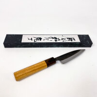 Takefu Aogami AS 90P G-4701 Schälmesser 10 cm, handgefertigt, Aogami Super Blue Stahl, 3-lagig, HRC 63±, Keyakiholzgriff