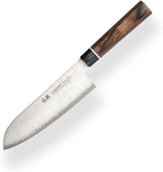 Suncraft BD-04 Santoku Küchenmesser 16,7 cm VG-10 66-lagiger Damaststahl Ergonomischer Griff