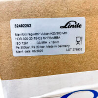 Linde HDR-300-20-75-02 Vulkan H20/300 MM Manifold Druckregler 300 bar 20 bar G3/4RH x 16 mm