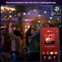 Philips Hue Festavia Globe 7m LED string lights, 10 globes, White & Colour Ambiance, dimmable, Zigbee, Wi-Fi, Matter Smart Control