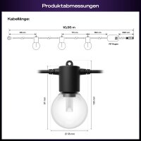 Philips Hue Festavia Globe 7m LED string lights, 10 globes, White & Colour Ambiance, dimmable, Zigbee, Wi-Fi, Matter Smart Control