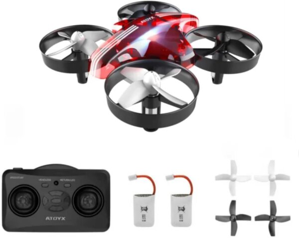 ATOYX Mini-Drohne 2,4 GHz Quadcopter mit 6-Achsen-Gyro, 4 Kanäle, tragbar, 2 Akkus, ideal für Kinder und Anfänger