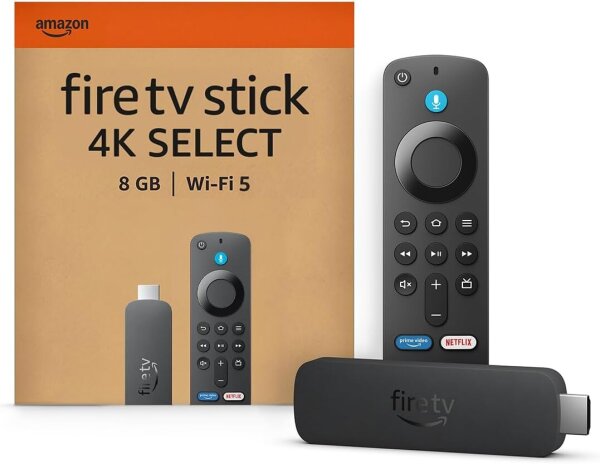 Amazon Fire TV Stick 4K Select Streaming Stick, latest generation, 8 GB, WiFi 5 for 4K movies, series, free & live TV