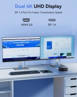 NiPoGi Pinova P1 4300U Mini PC, 8GB DDR4 RAM, 256GB SSD, 4C/4T bis 3,7 GHz, 4K@60Hz Triple Display, WiFi 5, BT 4.2, Windows 11, Schwarz