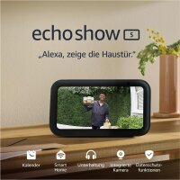 Echo Show 5 Smart Display 5,5 Zoll Anthrazit H97N6S mit Alexa, WLAN, Bluetooth, Kamera, Mikrofon, Smart-Home-Steuerung, Streaming, Line-Out 3,5 mm