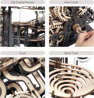 ROKR Robotime LGA01 3D Wooden Puzzle Marble Run with Gear...