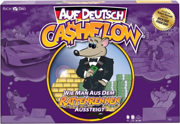 Rich Dad CASHFLOW Brettspiel Deutsch, 6 Spieler, Finanzbildung, Investment, Geldmanagement, Unternehmensentwicklung, Familie