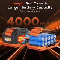 Protmex 21V Brushless Akku-Schlagschrauber 1/2 Zoll 1200 Nm 900 ft-lbs 2x4,0 Ah variabel Orange/Schwarz