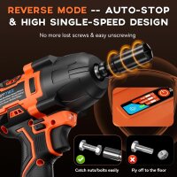 Protmex 21V Brushless Akku-Schlagschrauber 1/2 Zoll 1200 Nm 900 ft-lbs 2x4,0 Ah variabel Orange/Schwarz