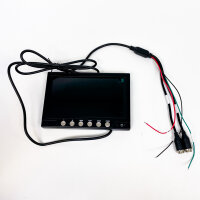 Vehicle reversing camera system with 7” monitor, 2 cameras, 15m cable, 12V/24V, PAL/NTSC, 1024x600, 6W