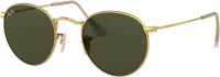 Ray-Ban RB3447 Unisex Sonnenbrille, runder Metallrahmen, 100% UV-Schutz, Nasenpads, Mikrofasertuch, Lederetui