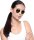 Ray-Ban RB3447 Unisex Sonnenbrille, runder Metallrahmen, 100% UV-Schutz, Nasenpads, Mikrofasertuch, Lederetui