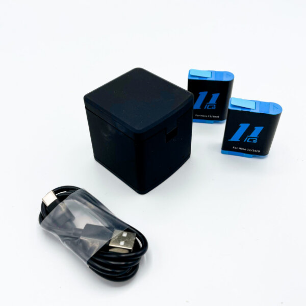 GoPro AHDBT-901 Li-ion batteries 2x 1800 mAh 3.85 V 4.40 V with USB Type-C charger 5 V/2 A for models 9/10/11