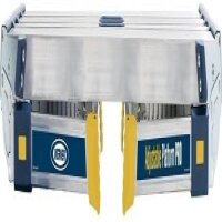 Werner 79023 verstellbare Arbeitsplattform, 136 kg Tragkraft, 10-fach höhenverstellbar 51–76 cm, silber, mit verstellbaren Beinen für unebenen Boden und Treppen