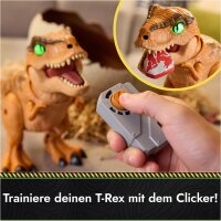 Primal Hatch Jurassic World T-Rex im Ei 30 cm interaktives Dinosaurier-Spielzeug mit 100+ Sounds, Clicker, Batterien, ab 5 Jahren