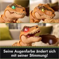 Primal Hatch Jurassic World T-Rex im Ei 30 cm interaktives Dinosaurier-Spielzeug mit 100+ Sounds, Clicker, Batterien, ab 5 Jahren