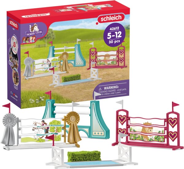 Schleich Horse Club 42612 30-teiliges modulares Hindernis-Zubehör für Pferdeturnier und Training, ab 5 Jahren