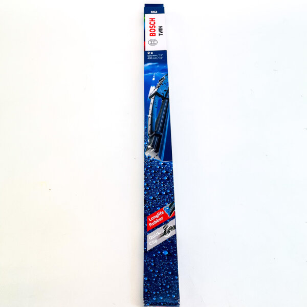 Bosch Twin 552 windscreen wiper set front 550/400 mm with U-hooks and Quick-Clip adapter